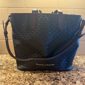 Dooney & Bourke Dark Brown Woven Shoulder Bag